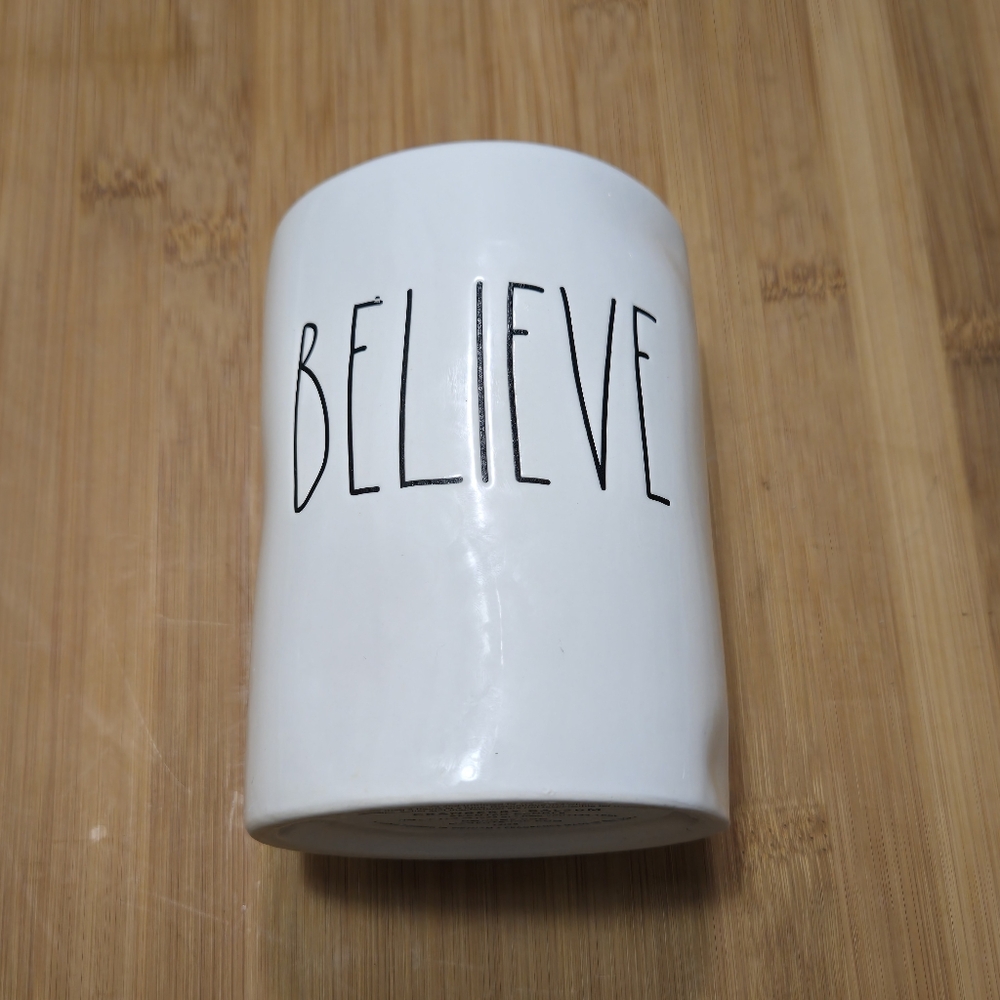 BELIEVE Rae Dunn Candle Believe Cranberry Balsam Scented Candle Jar Vase
